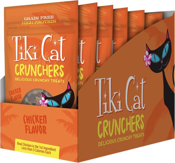 Tiki Cat - Crunchers Dry Cat Treats, Chicken Flavor, Low-Calorie Grain-Free Crunchy Snack, For Adult Cats, 2 oz. Pouch Cheap