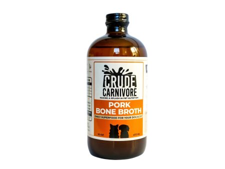 Crude Carnivore Pork Bone Broth Dog,Cat (16 OZ Bottle) Supply