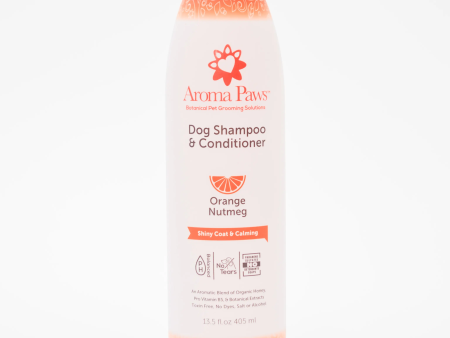 Aroma Paws Shiny Coat Orange Nutmeg Vetiver Dog Shampoo 13.5oz Hot on Sale