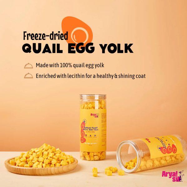 Arya Sit Freeze Dried Egg Yolk Bites Cat,Dog (12.3 OZ Jar) Fashion