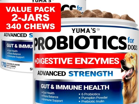 2 Pack Probiotics for Dogs and Digestive Enzymes Dog Probiotics Treats 340 Chews Hot on Sale