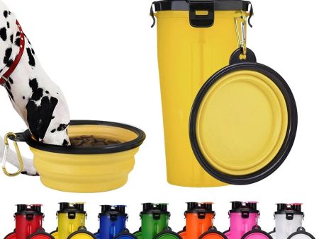 2-In-1 Dog Water Bottle With Food Container Supply