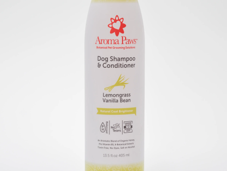 Aroma Paws Coat Brightener Lemon Grass & Vanilla Bean Dog Shampoo 13.5oz Online Hot Sale