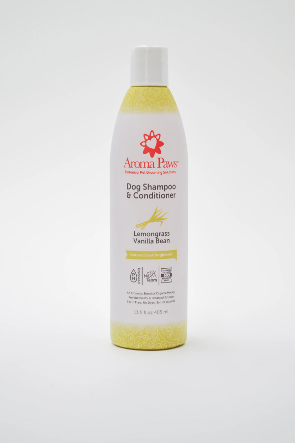 Aroma Paws Coat Brightener Lemon Grass & Vanilla Bean Dog Shampoo 13.5oz Online Hot Sale