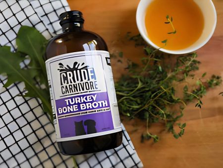 Crude Carnivore Turkey Bone Broth Supplements (16 OZ Bottle) Sale