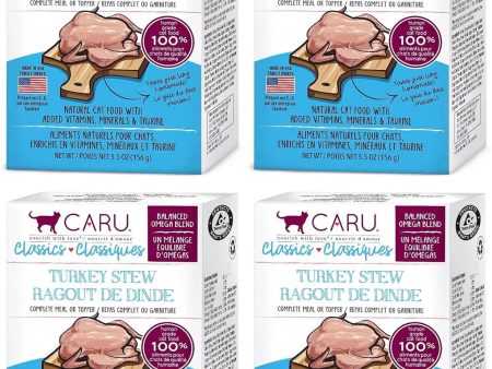 Caru - Classics Turkey Stew for Cats - Healthy Functional Wet Cat Food or Food Topper - Balanced Omega Blend - 5.5 oz Cartons - Pack of 4 Cheap