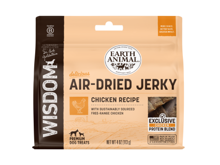 Earth Animal Wisdom Air-Dried Chicken Recipe Jerky 4oz Online Sale