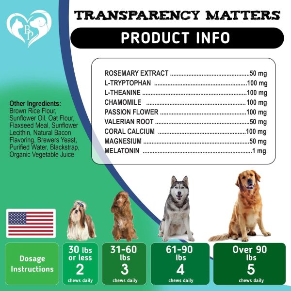 Hemp Calming Chews for Dogs Puppy Pet Separation Anxiety Relief Treats for Dog on Sale