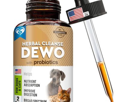 Cats Dogs Natural Worm Treatment with Probiotic Liquid Herbal Medicine Daily Use Hot on Sale