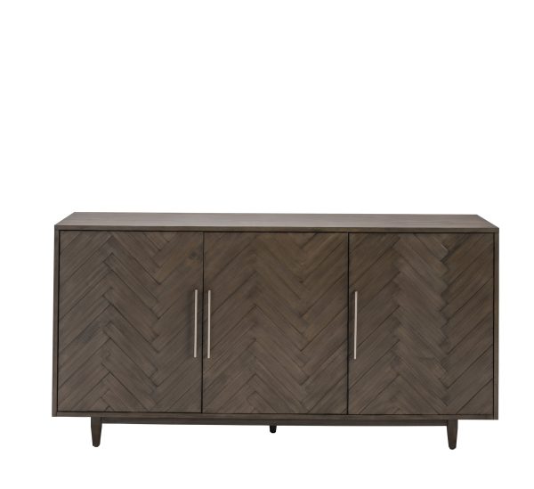 3 Door Chevron Pattern Sideboard Online Sale