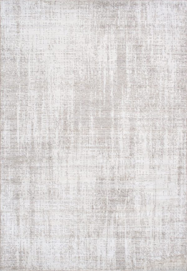 Amari Collection Hand-Loomed Bsilk & Wool Taupe Area Rug- 5  3  X 7  8  For Sale