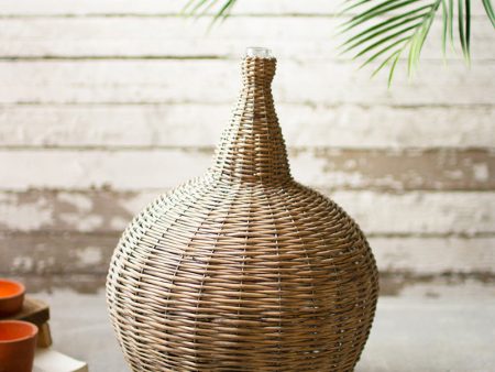 Wicker Vessel With Glass Neck Fashion