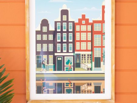 Amsterdam City Scape Print Under Glass For Discount