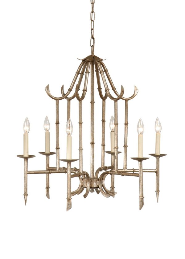 Bamboo Chandelier - Silver on Sale