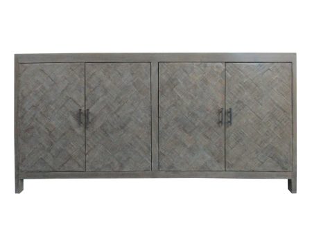 4 Door Heringbone Pattern Sideboard Fashion