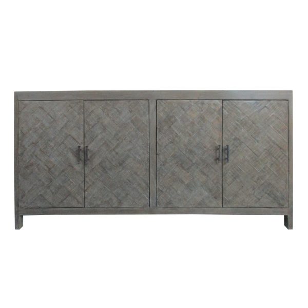 4 Door Heringbone Pattern Sideboard Fashion