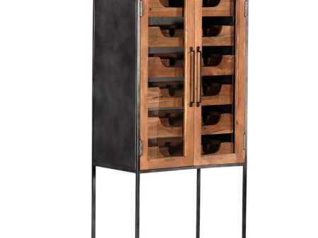 2 Glass Door And Metal Wine Cabinet For Cheap