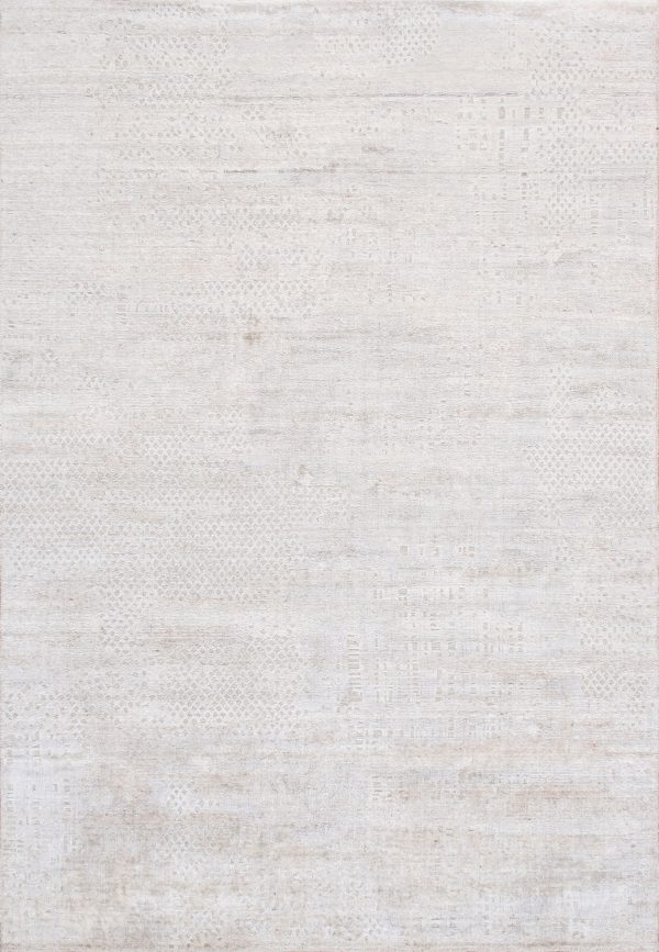 Amari Collection Hand-Loomed Bsilk & Wool Beige Area Rug- 5  4  X 7  8  For Discount