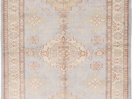 Grey Akcha Revival Hand Knotted Rug Online now