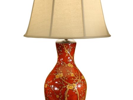 Blossoms On Red Lamp Fashion