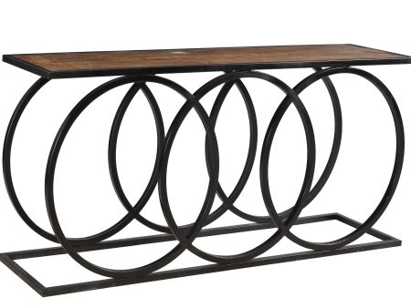 3 Circles Metal And Wood Console Cheap