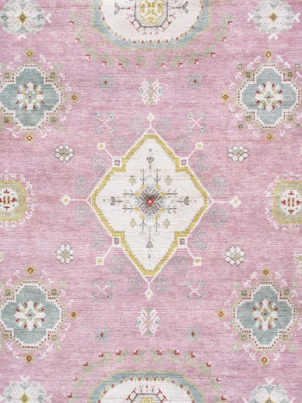 Khotan Collection Hand-Knotted Wool Rose Area Rug- 8  1  X 10  0  Hot on Sale