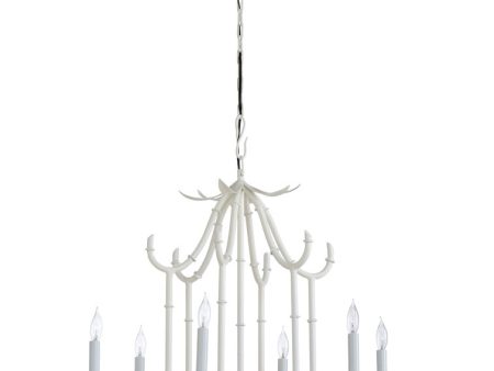 Bamboo Chandelier - White Online