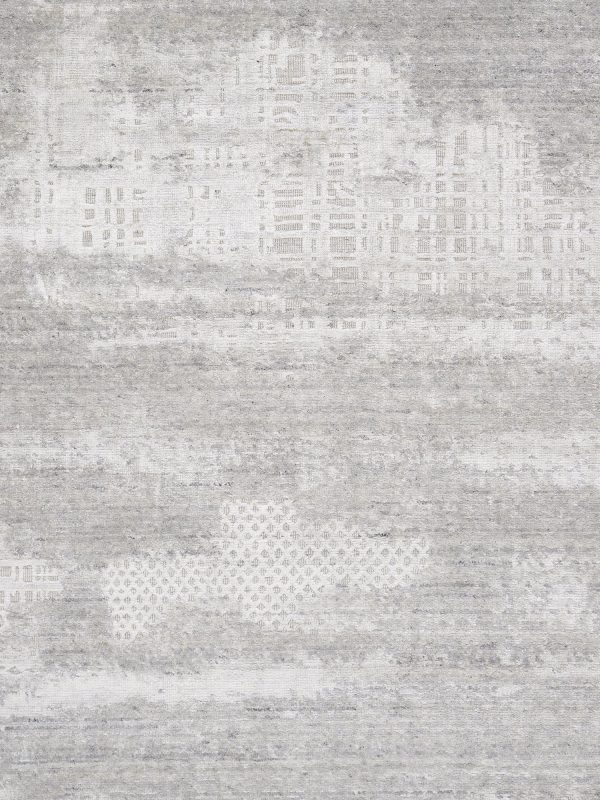 Amari Collection Hand-Loomed Bsilk & Wool Ivory Area Rug- 5  5  X 7  8  Online now