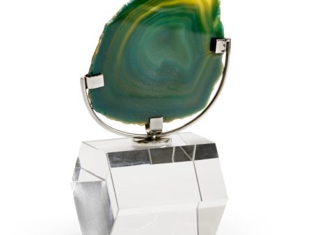 Small Agate On Stand - Green For Discount