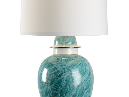 Green Marblized Lamp For Sale