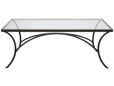 Alayna Black Metal & Glass Coffee Table Discount