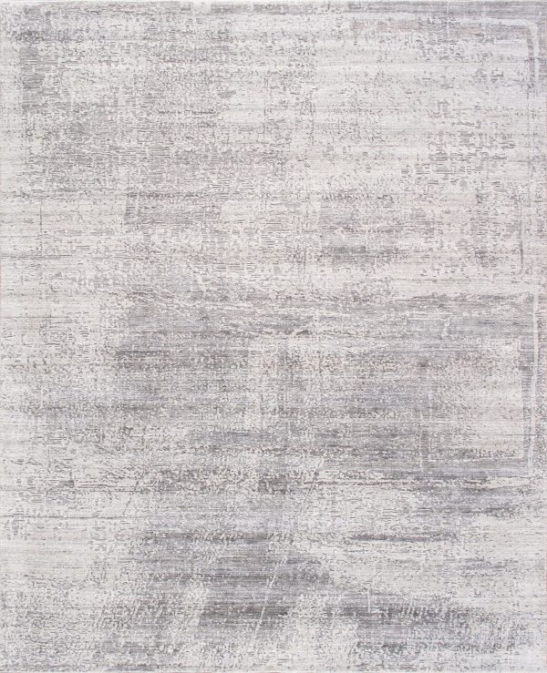 Amari Collection Hand-Loomed Bsilk & Wool Silver Area Rug- 8  1  X 10  1  Hot on Sale