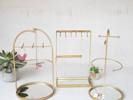 Set Of Three Tabletop Jewelry Stand With Mirror Bases For Cheap