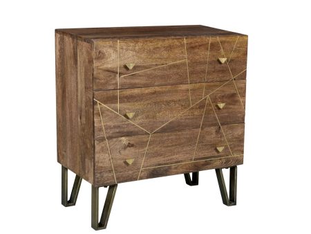 3 Drawer Brass Inlay Chest Online