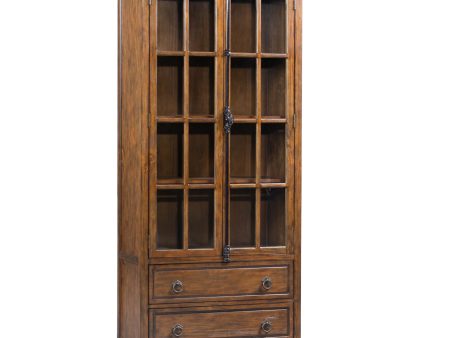 2 Drawer 2 Glass Door Curio Cabinet on Sale