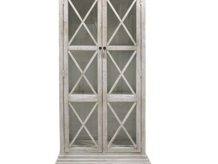 2 Glass Door Tall Cabinet on Sale