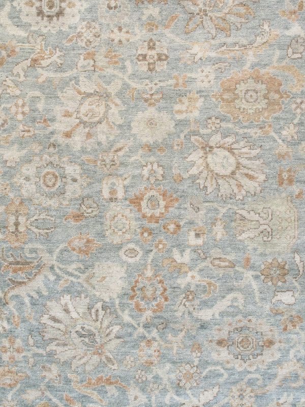 Khotan Collection Hand-Knotted Wool L. Blue Area Rug-10  2  X 14  2  Supply