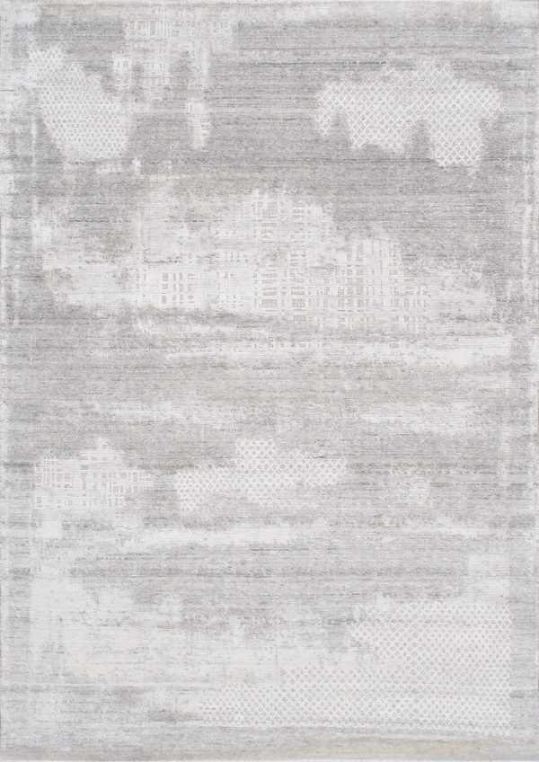 Amari Collection Hand-Loomed Bsilk & Wool Ivory Area Rug- 5  5  X 7  8  Online now