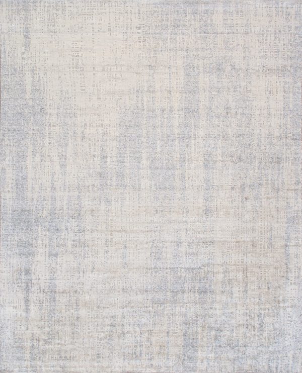 Amari Collection Hand-Loomed Bsilk & Wool Grey Area Rug- 8  1  X 10  0  For Sale