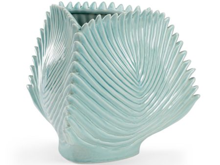 Palm Leaf Vase - Seafoam For Sale