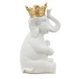 8  Elephant W  Crown Figurine, White Gold Cheap