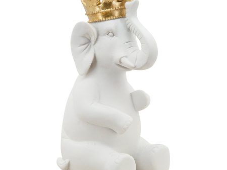 8  Elephant W  Crown Figurine, White Gold Cheap