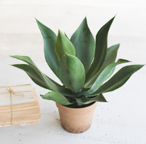 Artificial Agave In A Painted Plastic Pot Online Sale